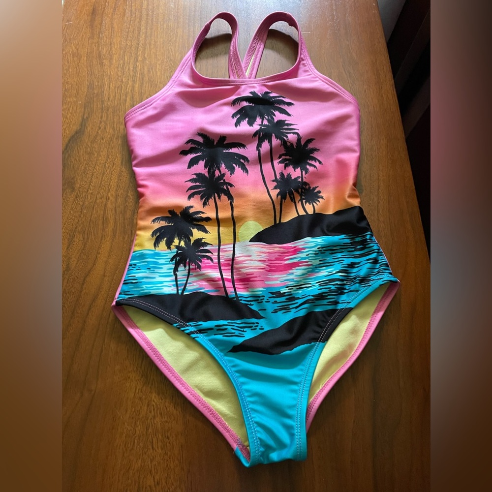 Art Class Hot Pink/Blue Swimsuit Size 7/8
